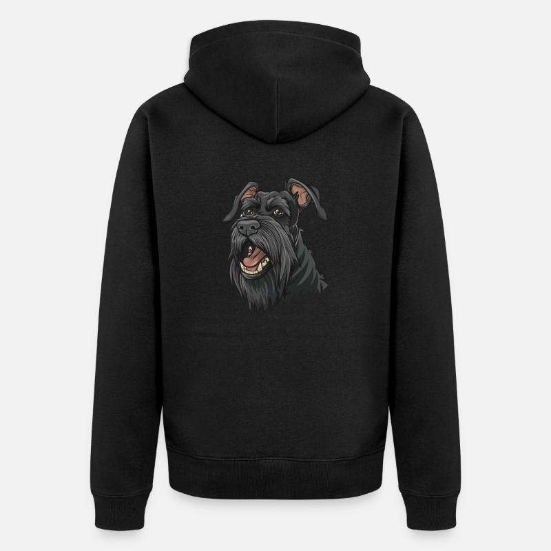 Schnauzer géant | Schnauzer géant | Caricature - Veste à capuche bio Premium Unisexe - noir