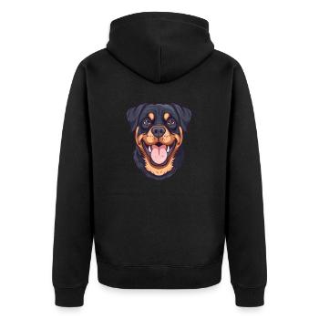 Rottweiler | Illustration de dessin animé - Veste à capuche bio Premium Unisexe - noir - Dos - Nico (187cm)
