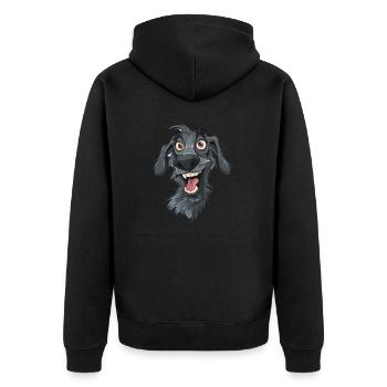 Scottish Deerhound Cartoon Artwork - Unisex Premium Organic Zip Hoodie - black - Back - Nico (187cm)