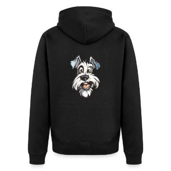 Sealyham Terrier | Cartoon Artwork - Unisex Premium Bio Zip Hoodie - Schwarz - Hinten - Nico (187cm)