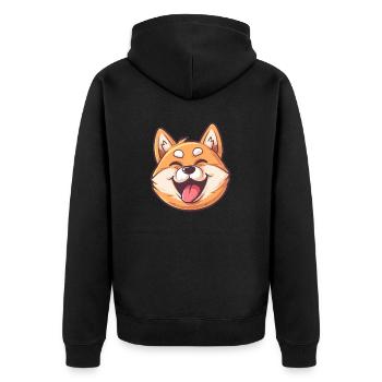 Shiba Inu | Illustration de dessin animé - Veste à capuche bio Premium Unisexe - noir - Dos - Nico (187cm)