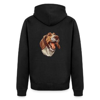 Spinone Italiano | Illustration de dessin animé - Veste à capuche bio Premium Unisexe - noir - Dos - Nico (187cm)