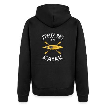 Ich kann nicht Kajak Kajakfahrer Kanu Paddel - Unisex Premium Bio Zip Hoodie - Schwarz - Hinten - Nico (187cm)