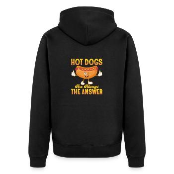 Hot Dogs Are Always The Answer Foodie Wiener Hotdo - Unisex Premium Organic Zip Hoodie - black - Back - Nico (187cm)