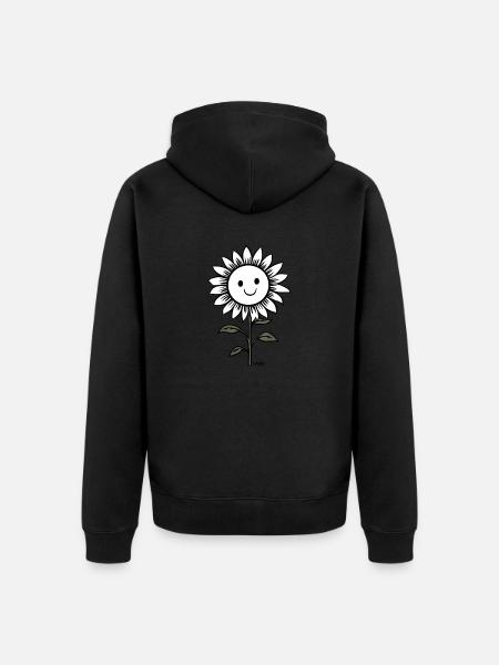 Cheerful Sunflower - Unisex Premium Organic Zip Hoodie - black
