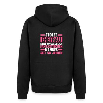 Marriage Angel Wedding 58 Years Married Wedding - Unisex Premium Organic Zip Hoodie - black - Back - Nico (187cm)
