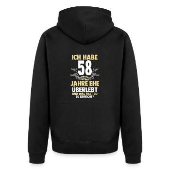 Mariage Ange Mariage 58 ans Mariage - Veste à capuche bio Premium Unisexe - noir - Dos - Nico (187cm)