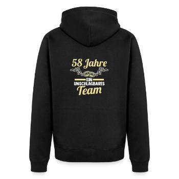 Marriage Angel Wedding 58 Years Married Wedding - Unisex Premium Organic Zip Hoodie - black - Back - Nico (187cm)