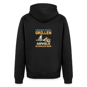 Mode Camping Grillades Paresser Être Heureux Nature - Veste à capuche bio Premium Unisexe - noir - Dos - Nico (187cm)