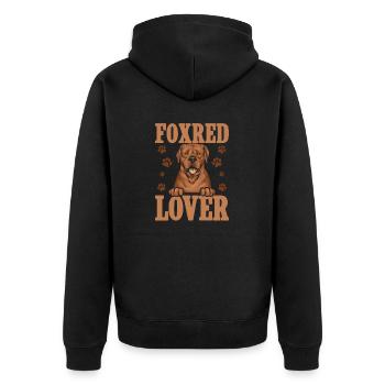 Fuchsroter Labrador Retriever Fox Red Labrador - Unisex Premium Organic Zip Hoodie - black - Back - Nico (187cm)