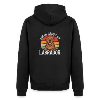 Fuchsroter Labrador Retriever Fox Red Labrador - Unisex Premium Bio Zip Hoodie - Schwarz - Hinten - Nico (187cm)
