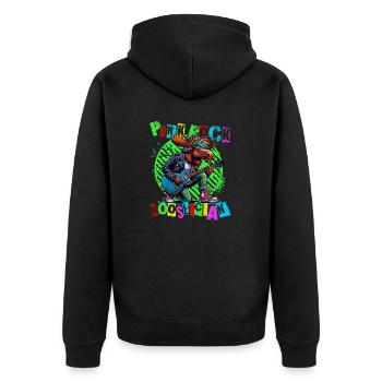 Punk Rock Mooseician - Punk Moose jouant de la guitare - Veste à capuche bio Premium Unisexe - noir - Dos - Nico (187cm)