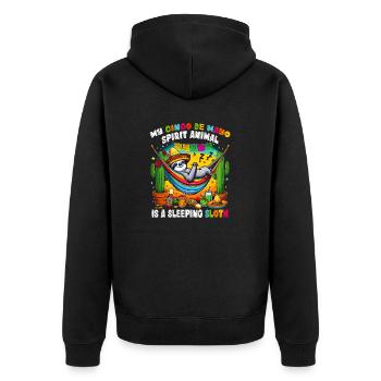 My Cinco de Mayo Spirit Animal Sloth Mexican Women - Unisex Premium Organic Zip Hoodie - black - Back - Nico (187cm)