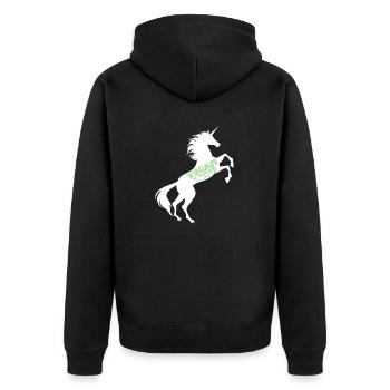 Licorne Vegan Love T-Shirt Végétarien Jeu de mots magique - Veste à capuche bio Premium Unisexe - noir - Dos - Nico (187cm)