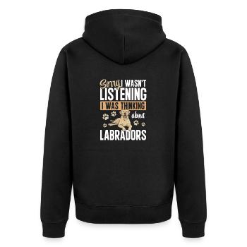 Labrador retriever jaune - Veste à capuche bio Premium Unisexe - noir - Dos - Nico (187cm)