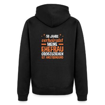 Ehe Engelshochzeit 58 Jahre Verheiratet Hochzeitst - Unisex Premium Bio Zip Hoodie - Schwarz - Hinten - Nico (187cm)