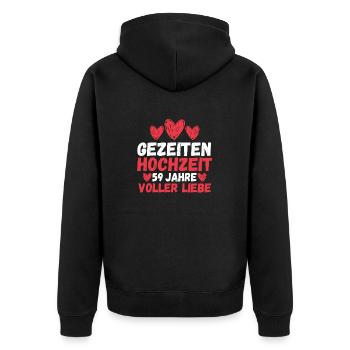 Ehe Gezeitenhochzeit 59 Jahre Verheiratet Hochzeit - Unisex Premium Bio Zip Hoodie - Schwarz - Hinten - Nico (187cm)