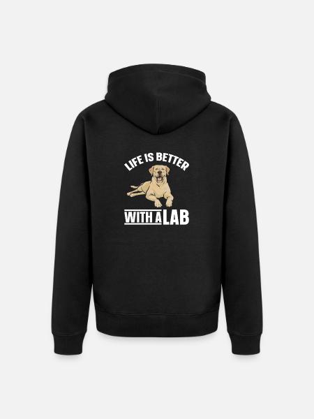 Yellow Labrador Retriever - Unisex Premium Organic Zip Hoodie - black