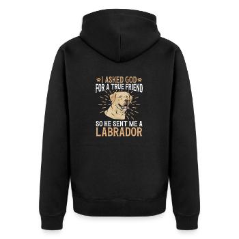 Labrador Retriever jaune - Veste à capuche bio Premium Unisexe - noir - Dos - Nico (187cm)