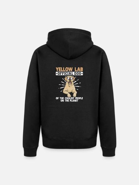 Yellow Labrador Retriever - Unisex Premium Organic Zip Hoodie - black