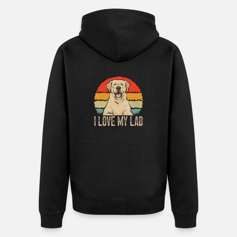 Labrador Retriever jaune - Veste à capuche bio Premium Unisexe - noir