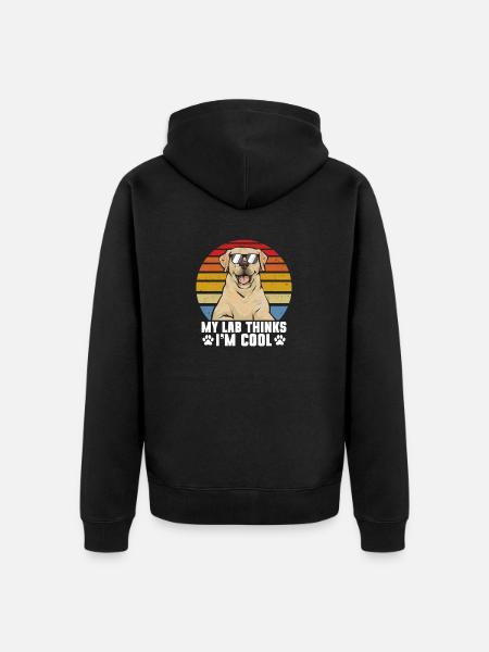 Yellow Labrador Retriever - Unisex Premium Organic Zip Hoodie - black