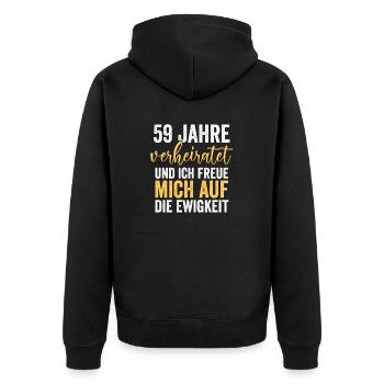 Mariage Mariage de marée 59 ans de mariage - Veste à capuche bio Premium Unisexe - noir - Dos - Nico (187cm)