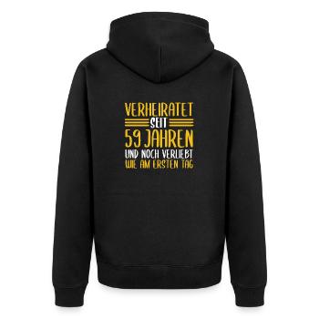 Mariage Mariage de marée 59 ans de mariage - Veste à capuche bio Premium Unisexe - noir - Dos - Nico (187cm)