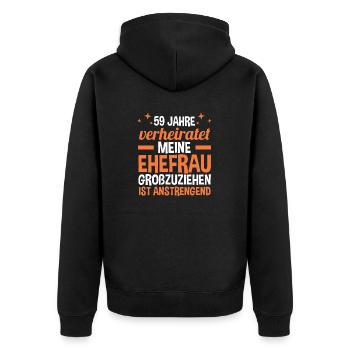 Mariage Mariage de marée 59 ans de mariage - Veste à capuche bio Premium Unisexe - noir - Dos - Nico (187cm)