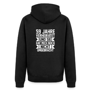 Mariage Mariage de marée 59 ans de mariage - Veste à capuche bio Premium Unisexe - noir - Dos - Nico (187cm)