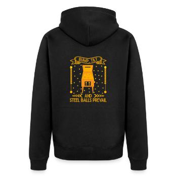 Bump Tilt And Steel Balls Prevail Pinball Machines - Unisex Premium Organic Zip Hoodie - black - Back - Nico (187cm)