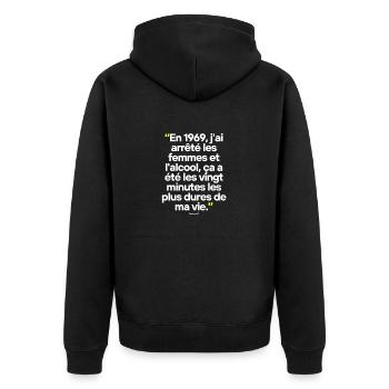 Citation célèbre footballeur - Veste à capuche bio Premium Unisexe - noir - Dos - Nico (187cm)