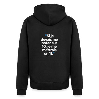 Citation célèbre footballeur coach - Veste à capuche bio Premium Unisexe - noir - Dos - Nico (187cm)