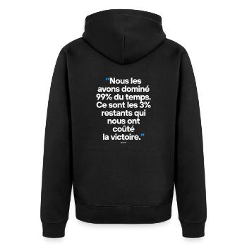 Citation célèbre footballeur - Veste à capuche bio Premium Unisexe - noir - Dos - Nico (187cm)