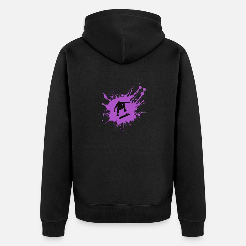 Dynamique de skateboard Splash - Veste à capuche bio Premium Unisexe - noir