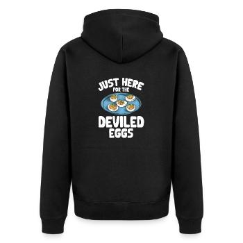 Stuffed Eggs Deviled Eggs - Unisex Premium Organic Zip Hoodie - black - Back - Nico (187cm)