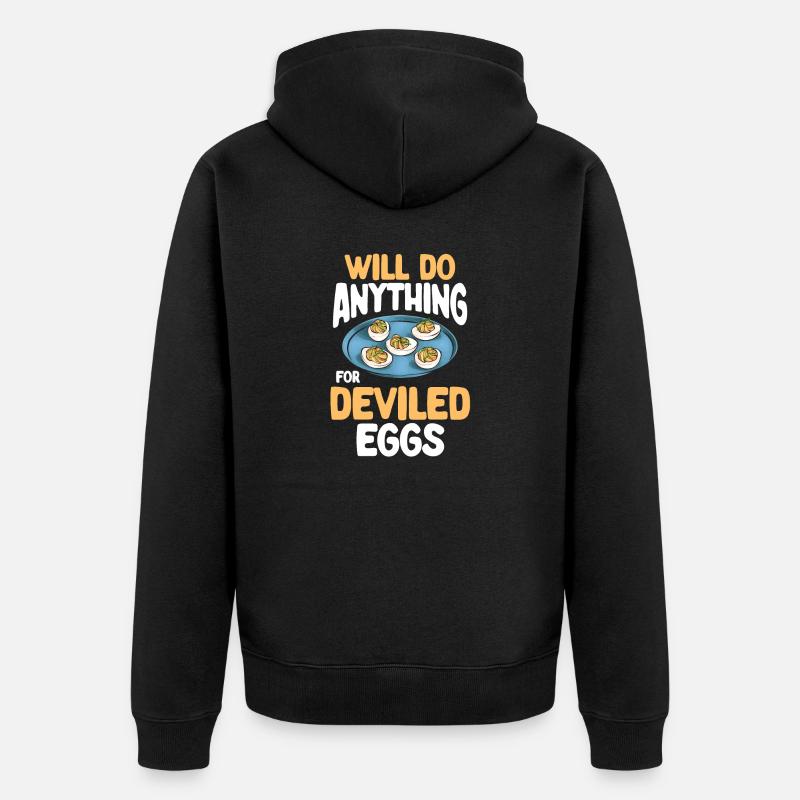 Stuffed Eggs Deviled Eggs - Unisex Premium Organic Zip Hoodie - black