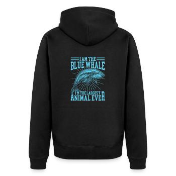 I Am The Blue Whale Largest Animal Ever Whale Gift - Unisex Premium Bio Zip Hoodie - Schwarz - Hinten - Nico (187cm)