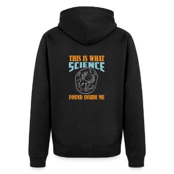 Discovery Unleashed Tee - Bold Science-Inspired - Unisex Premium Organic Zip Hoodie - black - Back - Nico (187cm)