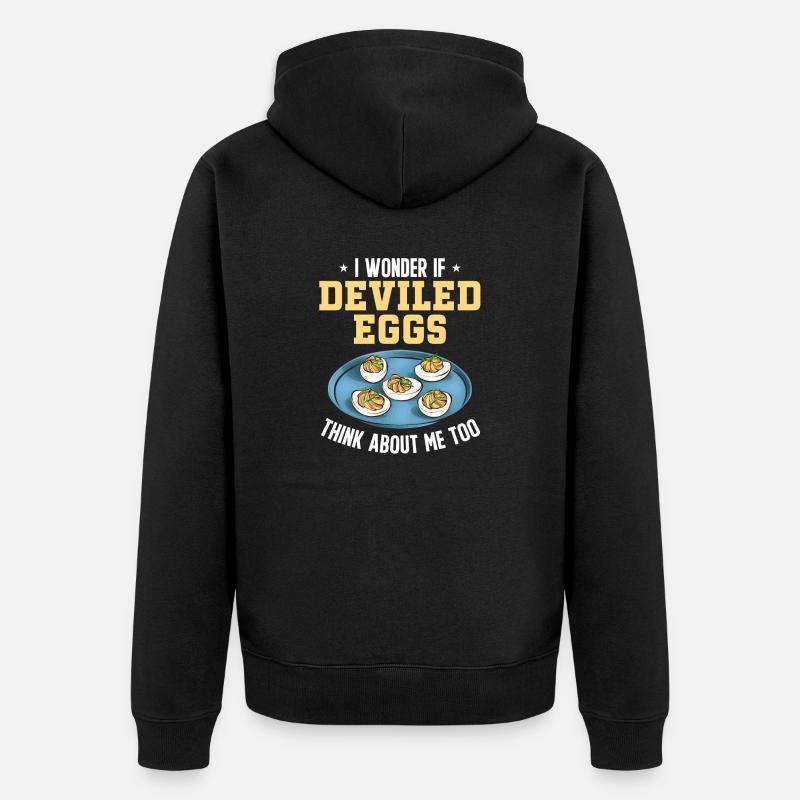 Stuffed Eggs Deviled Eggs - Unisex Premium Organic Zip Hoodie - black