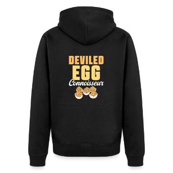 Stuffed Eggs Deviled Eggs - Unisex Premium Organic Zip Hoodie - black - Back - Nico (187cm)