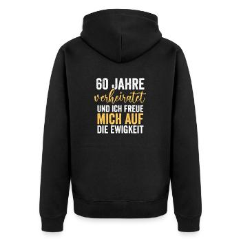 Ehe Diamantene Hochzeit 60 Jahre Verheiratet Hochz - Unisex Premium Bio Zip Hoodie - Schwarz - Hinten - Nico (187cm)