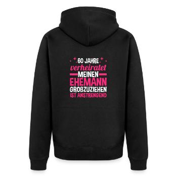 Ehe Diamantene Hochzeit 60 Jahre Verheiratet Hochz - Unisex Premium Bio Zip Hoodie - Schwarz - Hinten - Nico (187cm)