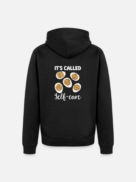 Stuffed Eggs Deviled Eggs - Unisex Premium Organic Zip Hoodie - black