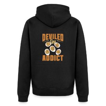 Stuffed Eggs Deviled Eggs - Unisex Premium Organic Zip Hoodie - black - Back - Nico (187cm)