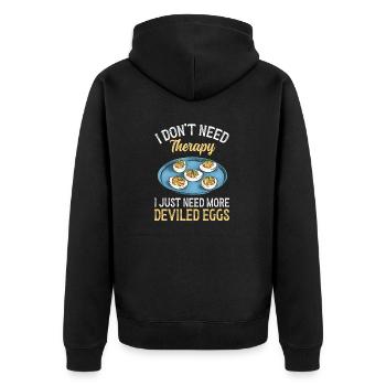 Stuffed Eggs Deviled Eggs - Unisex Premium Organic Zip Hoodie - black - Back - Nico (187cm)