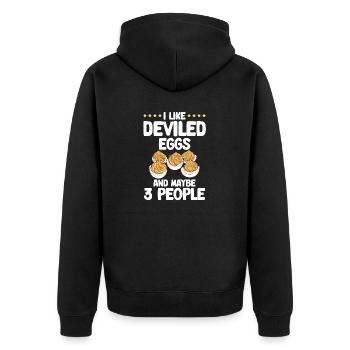 Stuffed Eggs Deviled Eggs - Unisex Premium Organic Zip Hoodie - black - Back - Nico (187cm)