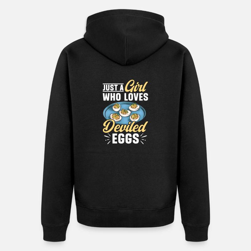 Stuffed Eggs Deviled Eggs - Unisex Premium Organic Zip Hoodie - black