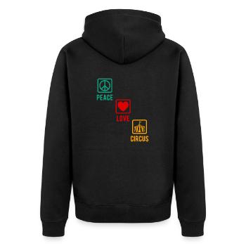 Circus Peace Love Circus Circus Performer Gift - Unisex Premium Organic Zip Hoodie - black - Back - Nico (187cm)