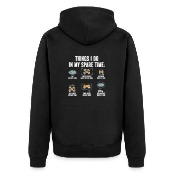 Stuffed Eggs Deviled Eggs - Unisex Premium Organic Zip Hoodie - black - Back - Nico (187cm)
